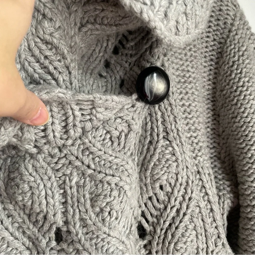 LINE Grey Cozy Cable Knit Cardigan - Picture 3 of 10